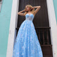Nox Anabel T1332 Bell of the Ball Strapless A-Line Sequin Floral Dress
