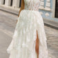 Vestido de Noche en A Anabel T1335 con Falda Escalonada y Aplicaciones de Encaje, Escote Corazón