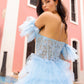 Nox Anabel T1338 Long Ruffled Tiered Skirt A-Line Ball Gown Arm Cuffs