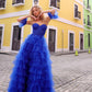 Nox Anabel T1338 Long Ruffled Tiered Skirt A-Line Ball Gown Arm Cuffs