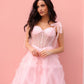 Nox Anabel T1340 Long Ruffled Skirt Boned Bustier Ribbon Strap A-Line Gown