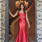 Nox Anabel T1500 Dress Satin Strapless Floor Length Keyhole Bodice