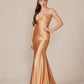 Nox Anabel T1500 Dress Satin Strapless Floor Length Keyhole Bodice