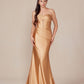 Nox Anabel T1500 Dress Satin Strapless Floor Length Keyhole Bodice