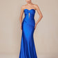 Nox Anabel T1500 Dress Satin Strapless Floor Length Keyhole Bodice