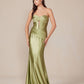 Nox Anabel T1500 Dress Satin Strapless Floor Length Keyhole Bodice