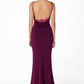 Astee T2008 Fitted Spaghetti Strap Open Back with Lace Detail Gown