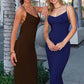 Astee T2008 Fitted Spaghetti Strap Open Back with Lace Detail Gown