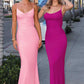 Astee T2008 Fitted Spaghetti Strap Open Back with Lace Detail Gown