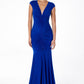 Astee T2009 Long V-Neckline Ruched Mermaid Gown
