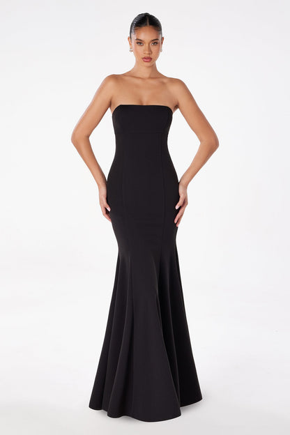 Vestido de gala de sirena sin tirantes ajustado Astee T2010