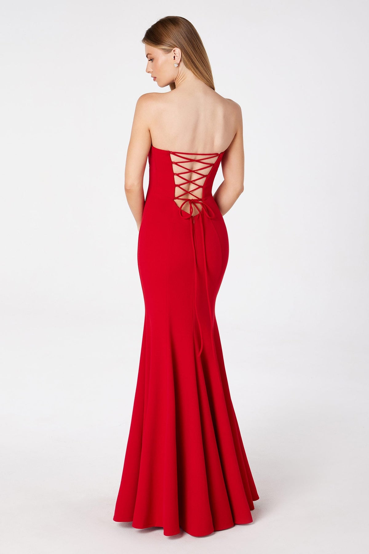 Vestido de gala de sirena sin tirantes ajustado Astee T2010