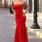 Vestido de gala de sirena sin tirantes ajustado Astee T2010