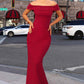 Astee T2011 Off the Shoulder Fitted Evening Gown Back Slit