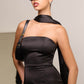 Vestido de Noche Sirena sin Tirantes Ajustado Astee T2012 con Pañuelo
