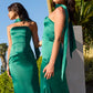 Vestido de Noche Sirena sin Tirantes Ajustado Astee T2012 con Pañuelo