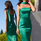 Vestido de Noche Sirena sin Tirantes Ajustado Astee T2012 con Pañuelo