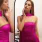 Vestido de Noche Sirena sin Tirantes Ajustado Astee T2012 con Pañuelo