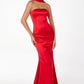 Vestido de Noche Sirena sin Tirantes Ajustado Astee T2012 con Pañuelo