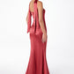 Vestido de Noche Sirena sin Tirantes Ajustado Astee T2012 con Pañuelo