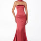 Vestido de Noche Sirena sin Tirantes Ajustado Astee T2012 con Pañuelo