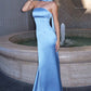 Vestido de Noche Sirena sin Tirantes Ajustado Astee T2012 con Pañuelo