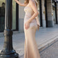 Vestido de Noche Sirena sin Tirantes Ajustado Astee T2012 con Pañuelo