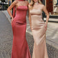 Vestido de Noche Sirena sin Tirantes Ajustado Astee T2012 con Pañuelo