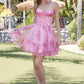 Vestido de chifón sin tirantes estilo "fit and flare" con estampado floral Nox Anabel T207