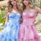 Vestido de chifón sin tirantes estilo "fit and flare" con estampado floral Nox Anabel T207
