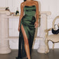 Amoris T215 Fitted Strapless Luxurious Satin Side Sash Evening Dress