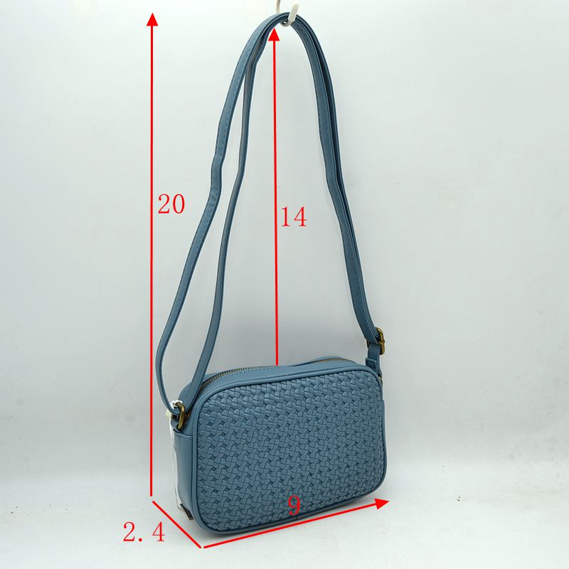 Woven Camera Crossbody Bag with Adjustable Shoulder Strap