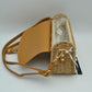 Woven Shoulder Bag with Adjustable Strap and Flap Closure