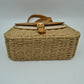 Woven Shoulder Bag with Adjustable Strap and Flap Closure
