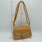 Woven Shoulder Bag with Adjustable Strap and Flap Closure