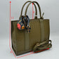 Woven Texture Tote Bag with Dual Top Handles and Scarf Accent