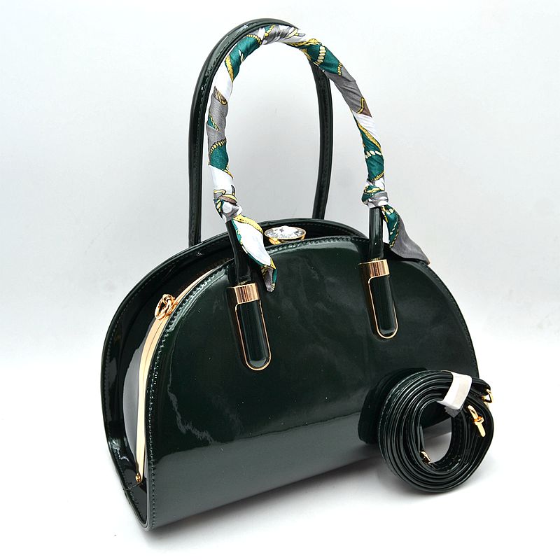 Dome Top-Handle Handbag with Detachable Shoulder Strap
