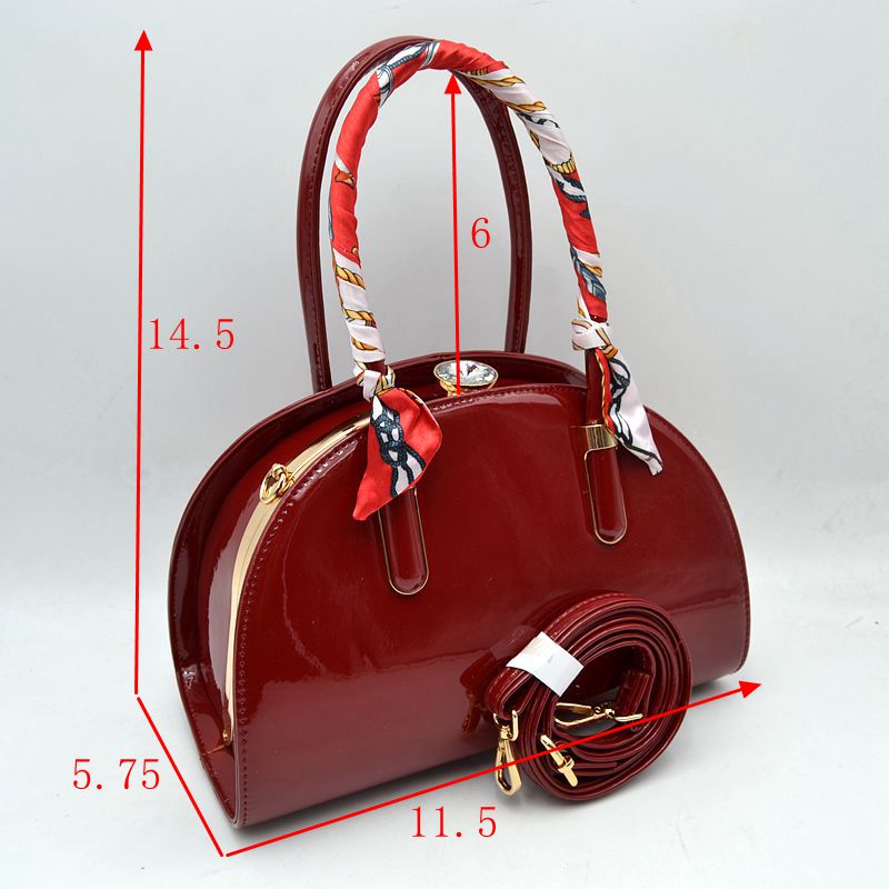 Dome Top-Handle Handbag with Detachable Shoulder Strap