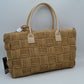 Chic Woven Straw Tote Bag with Faux Leather Handles