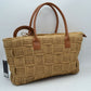 Chic Woven Straw Tote Bag with Faux Leather Handles