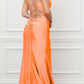 Nox Anabel T481 Long Scoop Neck Spaghetti Strap Fitted Gown Slit