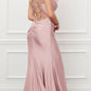 Nox Anabel T481 Long Scoop Neck Spaghetti Strap Fitted Gown Slit