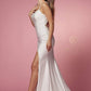 Nox Anabel T481 Long Scoop Neck Spaghetti Strap Fitted Gown Slit