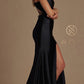 Nox Anabel T481 Long Scoop Neck Spaghetti Strap Fitted Gown Slit