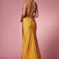 Nox Anabel T481 Long Scoop Neck Spaghetti Strap Fitted Gown Slit