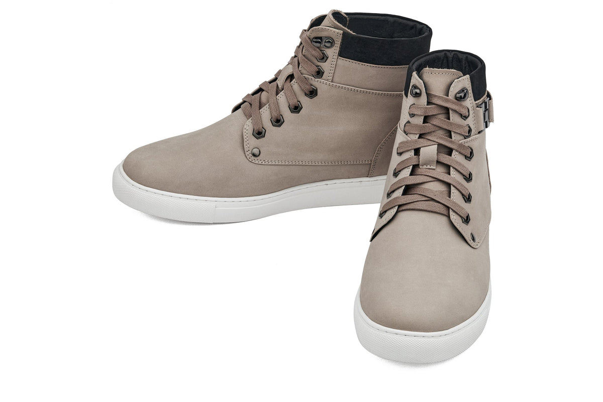 CALTO - T53122 - 2.6 Inches Taller (Taupe) - High top sneak-boot