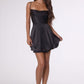 Amoris T616 Fit and Flare Satin Mini Party Dress