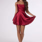 Amoris T616 Fit and Flare Satin Mini Party Dress