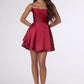 Amoris T616 Fit and Flare Satin Mini Party Dress