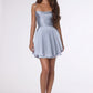 Amoris T616 Fit and Flare Satin Mini Party Dress